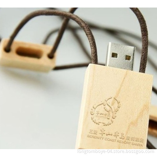 Wooden Lanyard USB Flash Drive Free Logo